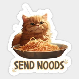 Cat Noodles Funny Meme Play On Words Humor Sticker